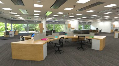 3D cg işleme Modern bina ofis