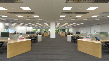 3D cg işleme Modern bina ofis