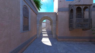Turizm merkezinin 3D CG görüntülemesi