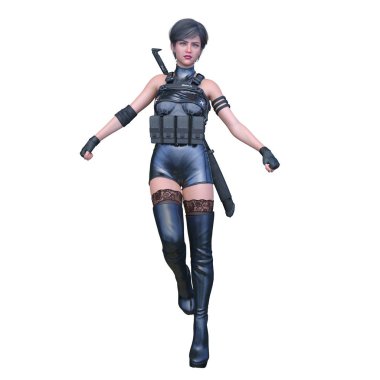 kadın ninja 3D cg render