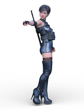 kadın ninja 3D cg render