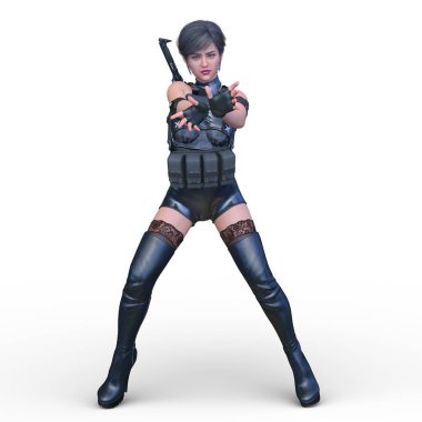 kadın ninja 3D cg render