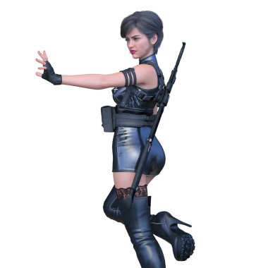 kadın ninja 3D cg render