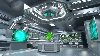 Laboratuvarın 3d CG görüntülemesi