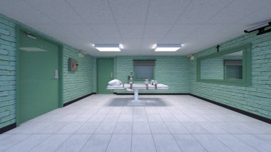 Kısıtlama odasının 3d CG görüntülemesi