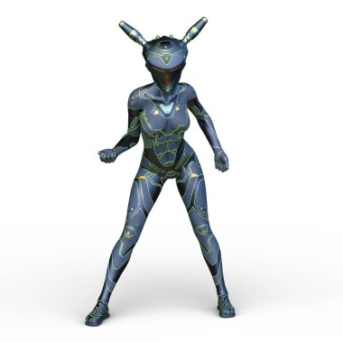 cyber kadının 3D cg işleme