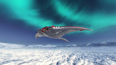 Uzay gemisi 3d cg render