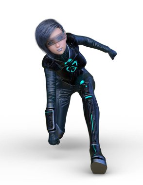 cyber kadının 3D cg işleme