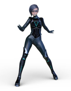 cyber kadının 3D cg işleme