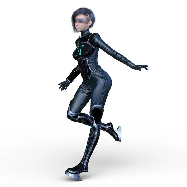 Rendering Cyber Woman — Stock Photo, Image