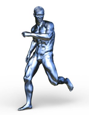 Gümüş adam 3d Cg render