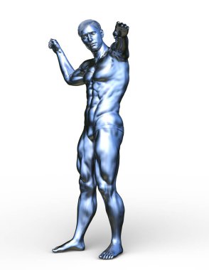 Gümüş adam 3d Cg render