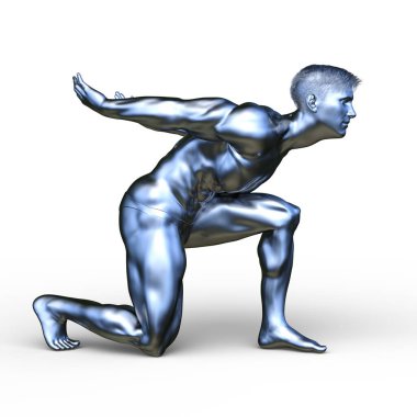 Gümüş adam 3d Cg render