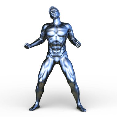 Gümüş adam 3d Cg render