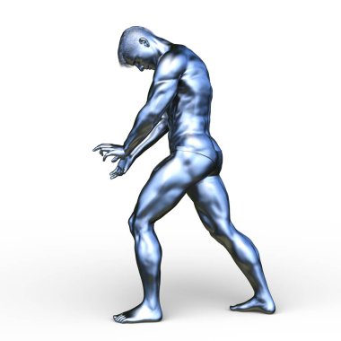 Gümüş adam 3d Cg render
