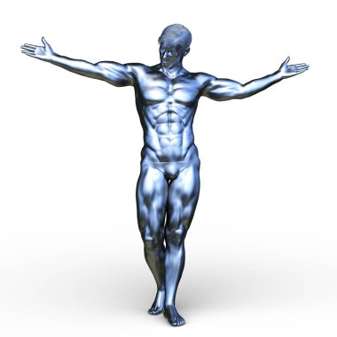 Gümüş adam 3d Cg render