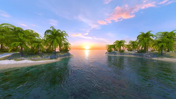 Render Dari Pulau Soliter — Stok Foto