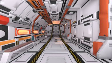 Uzay gemisinin içinde 3d Cg görüntüleme