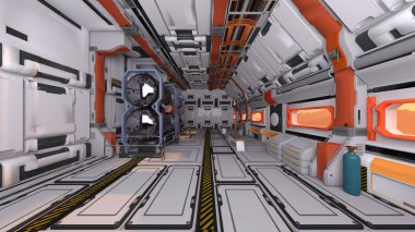 Uzay gemisinin içinde 3d Cg görüntüleme