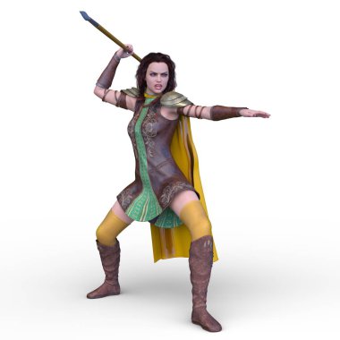 Savaşçı kadının 3D CG yorumlaması
