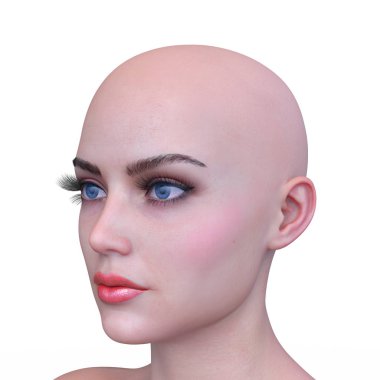 Kadının yüzünün 3d Cg render