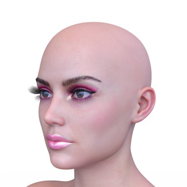 Kadının yüzünün 3d Cg render