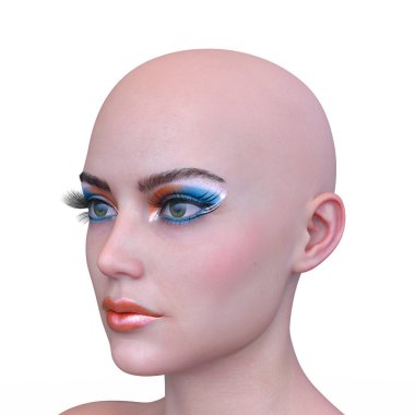 Kadının yüzünün 3d Cg render