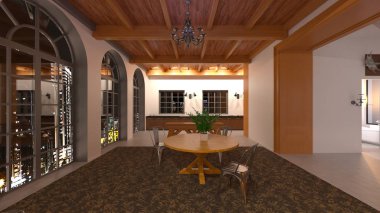 Evin 3d CG görüntülemesi