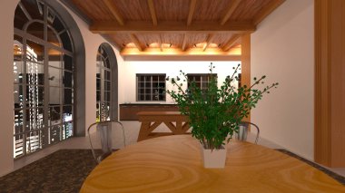 Evin 3d CG görüntülemesi