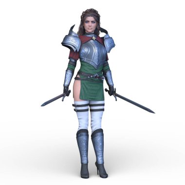 Kadın silahşörün 3D CG görüntüsü