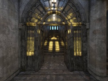 Terk edilmiş binanın 3d Cg render