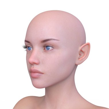 Kadının yüzünün 3d Cg render