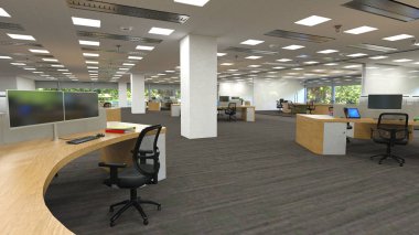 3D cg işleme Modern bina ofis