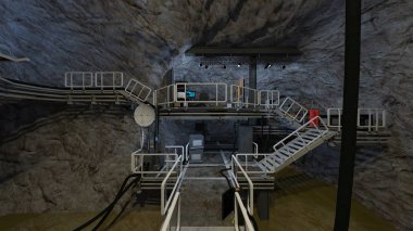 Gizli karargahın 3d CG oluşturulması