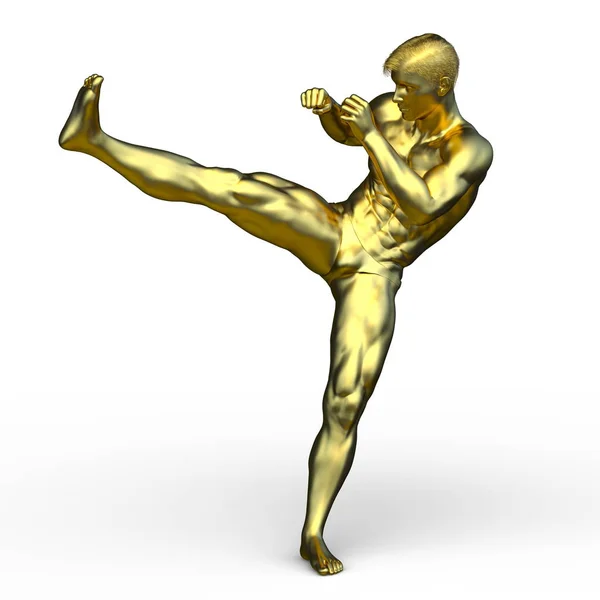 Rendering Gold Man — Stock Photo, Image