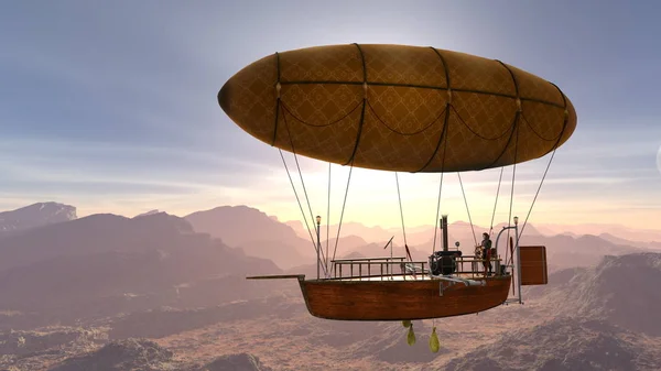 Rendering Airship — 스톡 사진