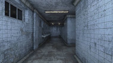 Terk edilmiş binanın 3d Cg render