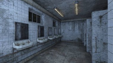 Terk edilmiş binanın 3d Cg render