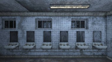 Terk edilmiş binanın 3d Cg render