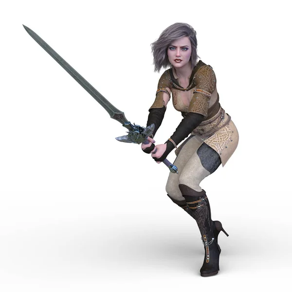 Rendering Warrior Woman — Stock Photo, Image