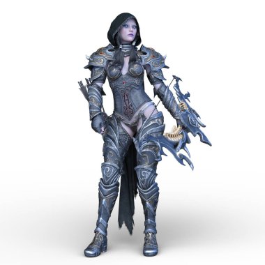 Dişi okçunun 3D CG yorumlaması