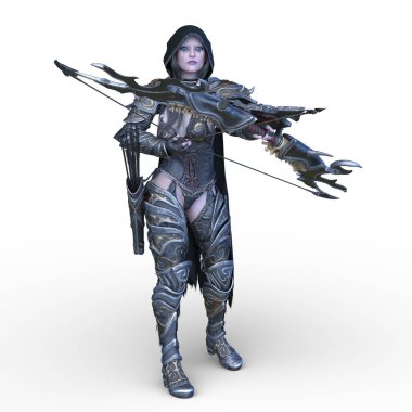 Dişi okçunun 3D CG yorumlaması