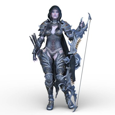 Dişi okçunun 3D CG yorumlaması