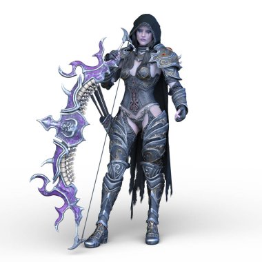 Dişi okçunun 3D CG yorumlaması