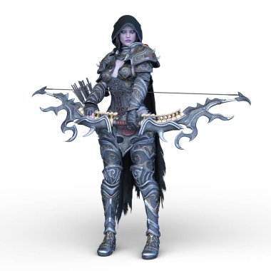 Dişi okçunun 3D CG yorumlaması