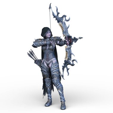 Dişi okçunun 3D CG yorumlaması