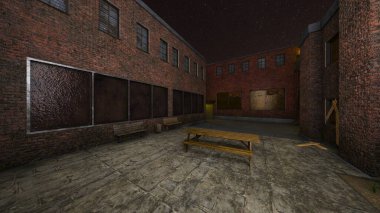 Alley geri 3d Cg render