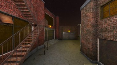 Alley geri 3d Cg render