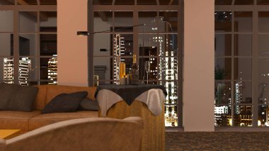 Evin 3d CG görüntülemesi