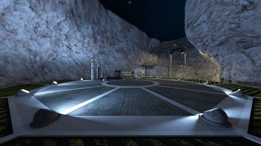 Gizli karargahın 3d CG oluşturulması